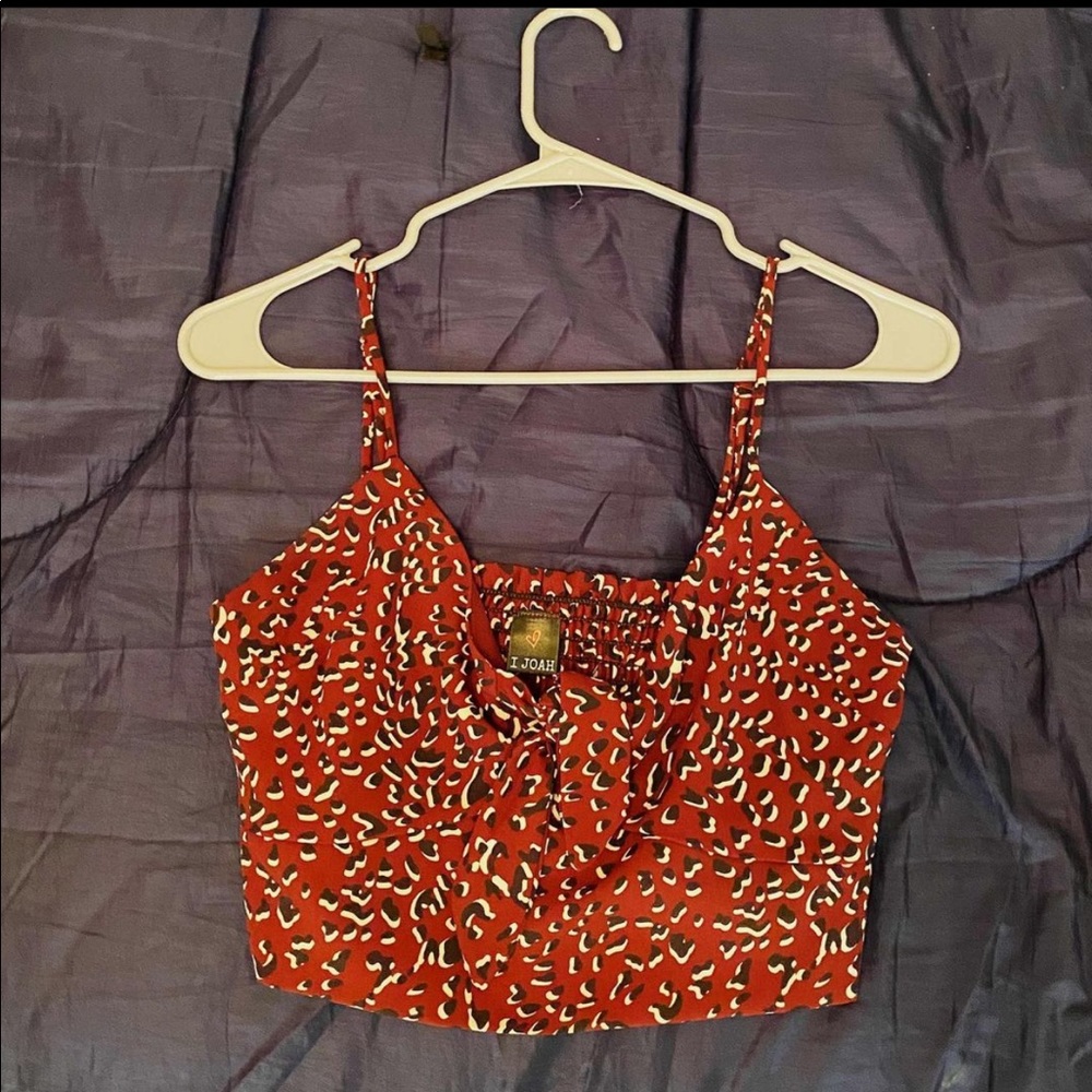 Cheetah print cropped tank